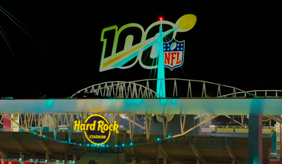 Super Bowl LIV Miami Projection Mapping